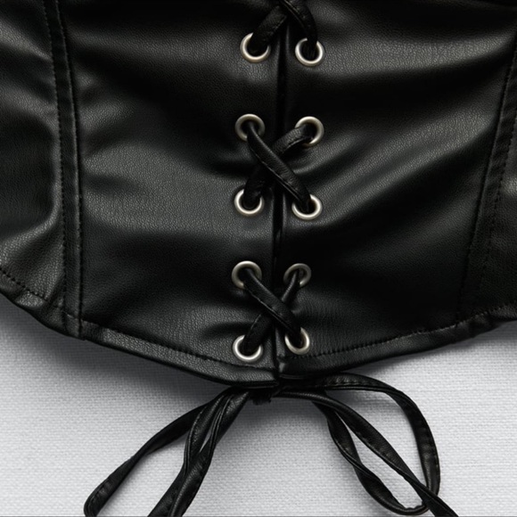 Zara FAUX LEATHER CORSET - Picture 2 of 3
